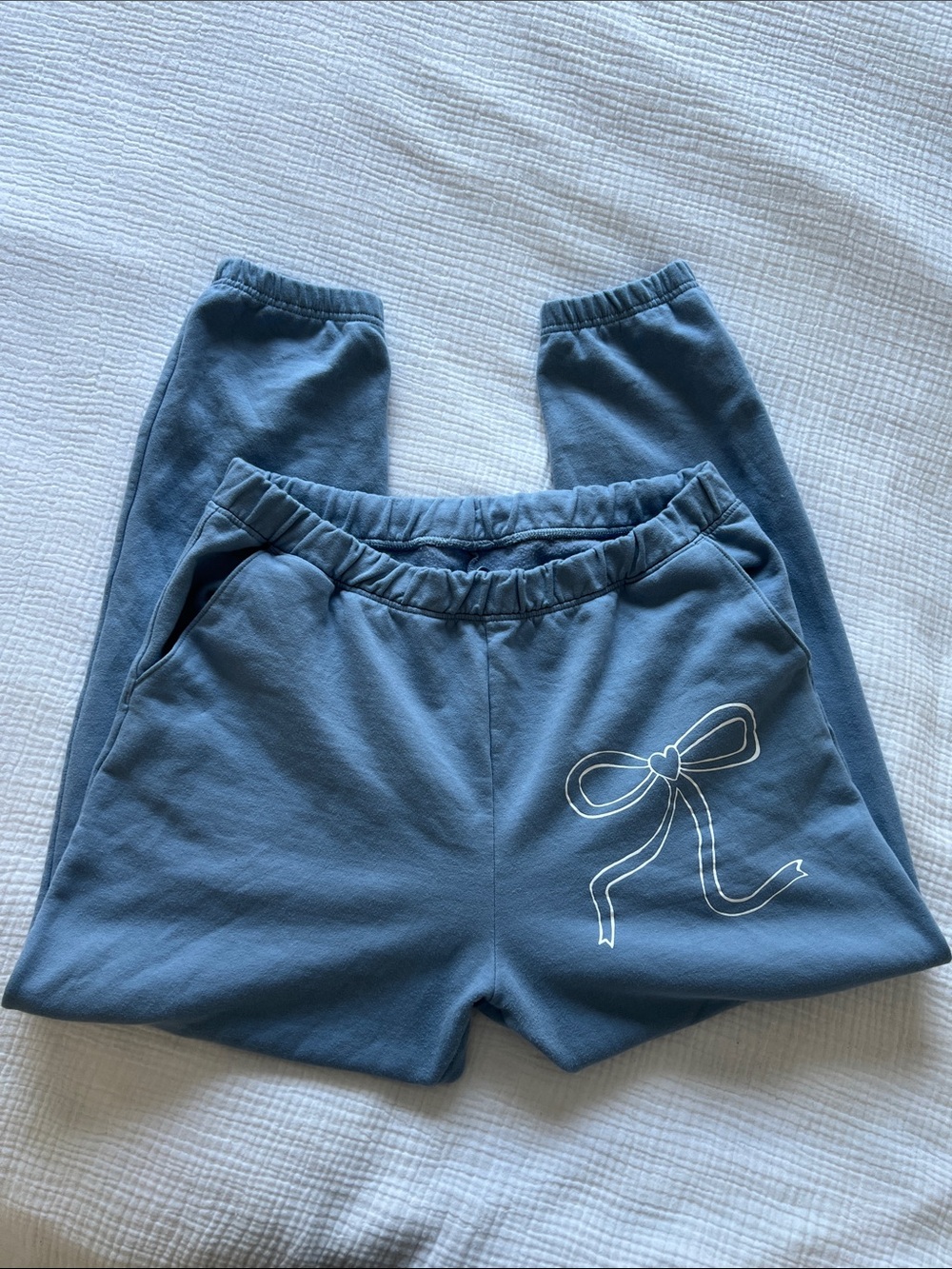 Staykation Blue Bow Sweatpants • Women’s Size XL - Picture 6 of 14